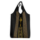 Habesha Motifs Ethiopia Grocery Bag Tilet Black Gold