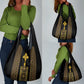 Habesha Motifs Ethiopia Grocery Bag Tilet Black Gold