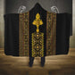 Habesha Motifs Ethiopia Hooded Blanket Tilet Black Gold