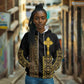 Habesha Motifs Ethiopia Hoodie Tilet Black Gold
