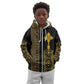 Habesha Motifs Ethiopia Kid Hoodie Tilet Black Gold
