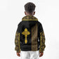 Habesha Motifs Ethiopia Kid Hoodie Tilet Black Gold
