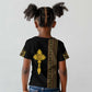 Habesha Motifs Ethiopia Kid T shirt Tilet Black Gold