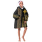 Habesha Motifs Ethiopia Kid Wearable Blanket Hoodie Tilet Black Gold