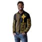 Habesha Motifs Ethiopia Long Sleeve Polo Shirt Tilet Black Gold