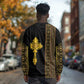 Habesha Motifs Ethiopia Long Sleeve Shirt Tilet Black Gold