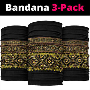 Habesha Motifs Ethiopia Neck Gaiter Tilet Black Gold - African Pride