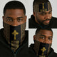 Habesha Motifs Ethiopia Neck Gaiter Tilet Black Gold LT7