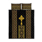 Habesha Motifs Ethiopia Quilt Bed Set Tilet Black Gold