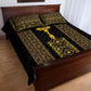 Habesha Motifs Ethiopia Quilt Bed Set Tilet Black Gold