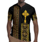 Habesha Motifs Ethiopia Rugby Jersey Tilet Black Gold