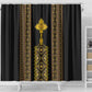 Habesha Motifs Ethiopia Shower Curtain Tilet Black Gold