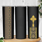 Habesha Motifs Ethiopia Skinny Tumbler Tilet Black Gold