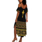 Habesha Motifs Ethiopia Summer Maxi Dress Tilet Black Gold