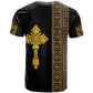 Habesha Motifs Ethiopia T shirt Tilet Black Gold