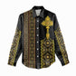 Habesha Motifs Ethiopia Women Casual Shirt Tilet Black Gold