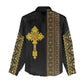 Habesha Motifs Ethiopia Women Casual Shirt Tilet Black Gold
