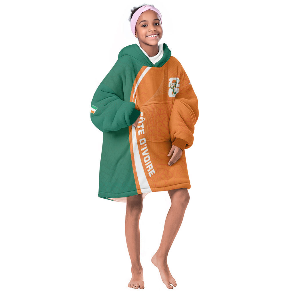Cote d'Ivoire WC2026 Custom Kid Wearable Blanket Hoodie Making History - GO Elephants
