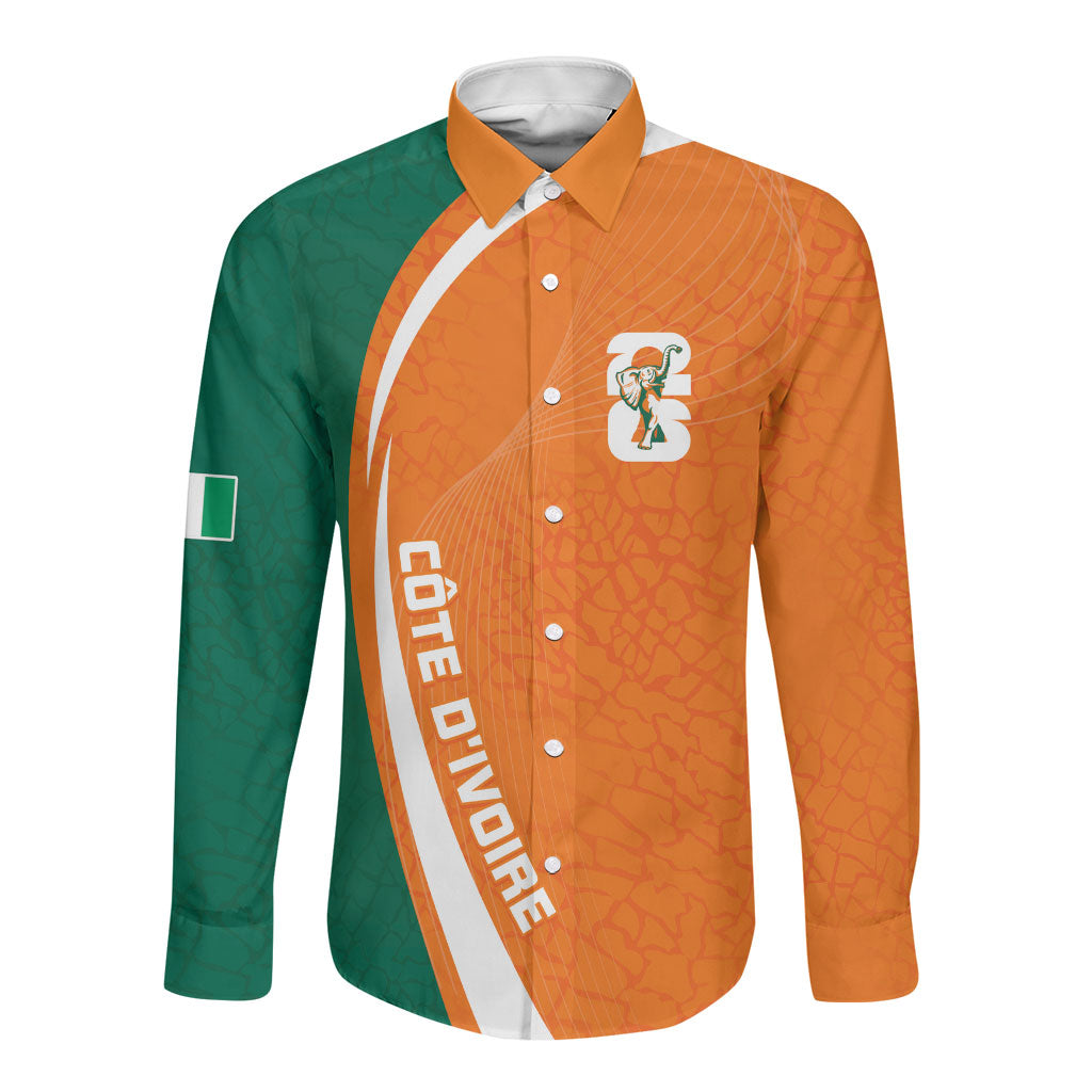 Cote d'Ivoire WC2026 Custom Long Sleeve Button Shirt Making History - GO Elephants