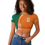 Cote d'Ivoire WC2026 Custom Raglan Cropped T shirt Making History - GO Elephants