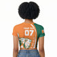 Cote d'Ivoire WC2026 Custom Raglan Cropped T shirt Making History - GO Elephants