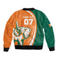 Cote d'Ivoire WC2026 Custom Sleeve Zip Bomber Jacket Making History - GO Elephants