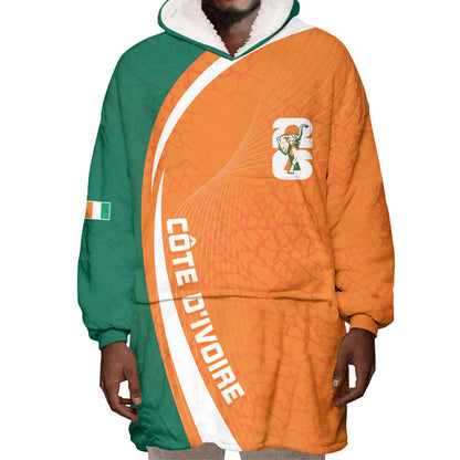Cote d'Ivoire WC2026 Custom Wearable Blanket Hoodie Making History - GO Elephants
