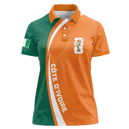 Cote d'Ivoire WC2026 Custom Women Polo Shirt Making History - GO Elephants