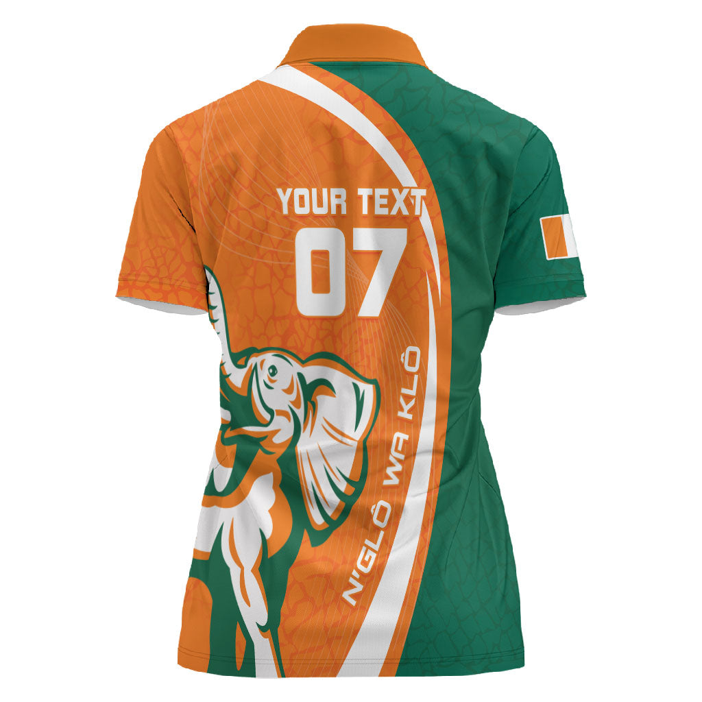 Cote d'Ivoire WC2026 Custom Women Polo Shirt Making History - GO Elephants
