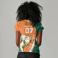 Cote d'Ivoire WC2026 Custom Women V-Neck T-Shirt Making History - GO Elephants