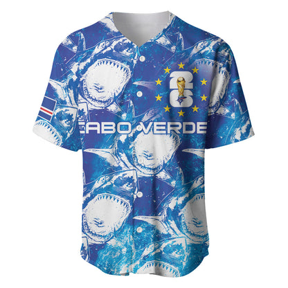 Cabo Verde WC2026 Prematch Guernsey Inspired Custom Baseball Jersey Tubaroes Azuis Making History
