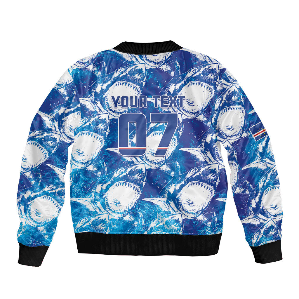 Cabo Verde WC2026 Prematch Guernsey Inspired Custom Bomber Jacket Tubaroes Azuis Making History