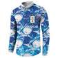 Cabo Verde WC2026 Prematch Guernsey Inspired Custom Button Sweatshirt Tubaroes Azuis Making History