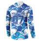 Cabo Verde WC2026 Prematch Guernsey Inspired Custom Button Sweatshirt Tubaroes Azuis Making History