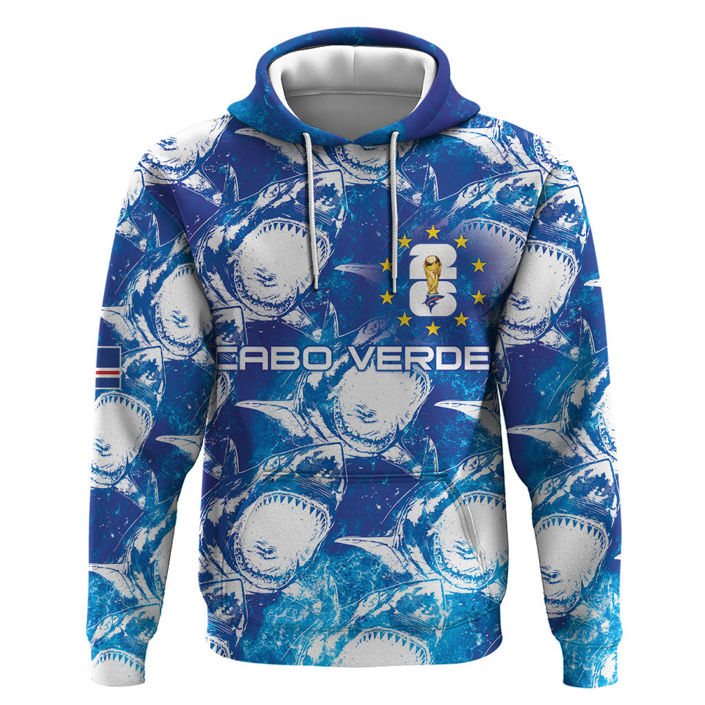 Cabo Verde WC2026 Prematch Guernsey Inspired Custom Hoodie Tubaroes Azuis Making History