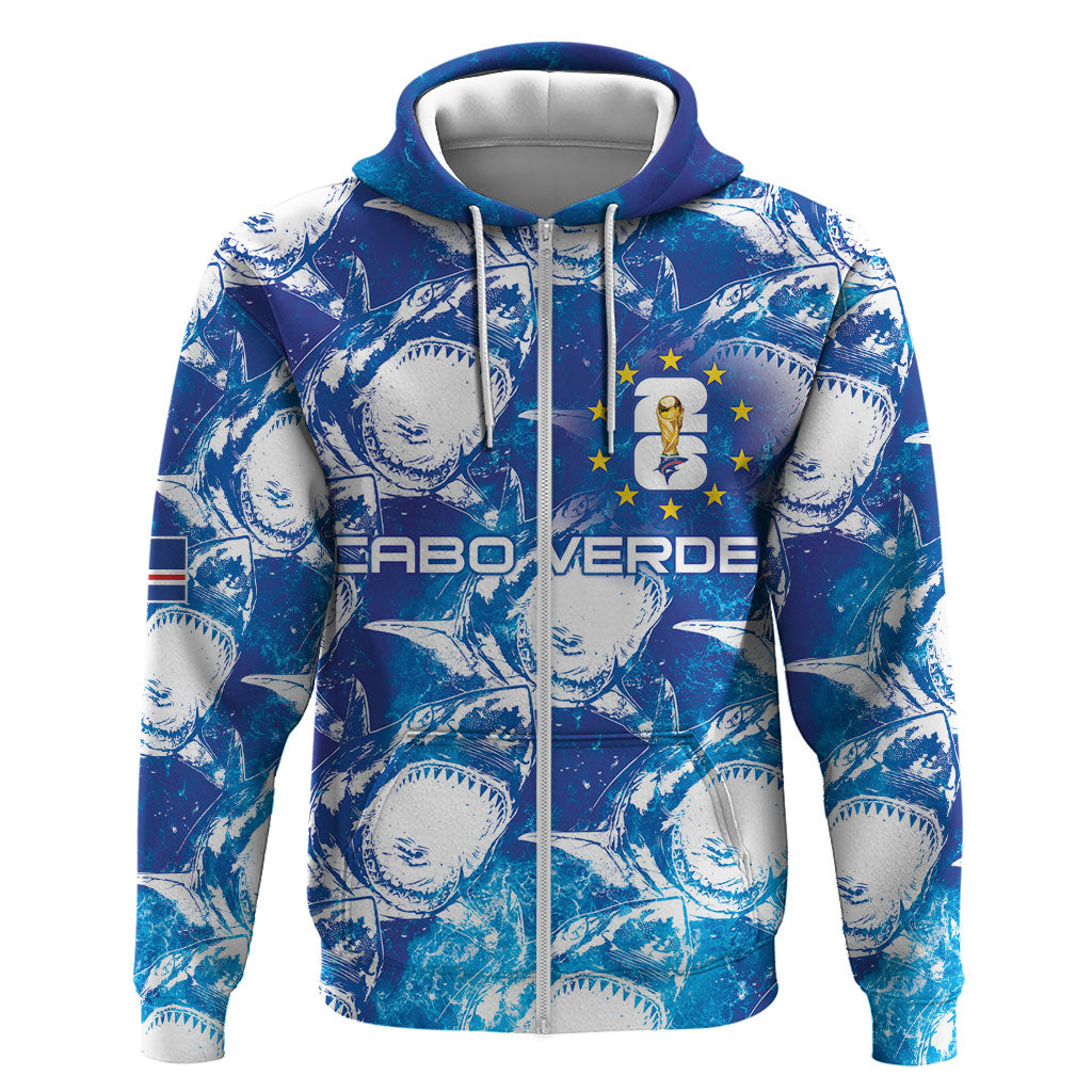 Cabo Verde WC2026 Prematch Guernsey Inspired Custom Hoodie Tubaroes Azuis Making History