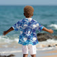 Cabo Verde WC2026 Prematch Guernsey Inspired Custom Kid Hawaiian Shirt Tubaroes Azuis Making History