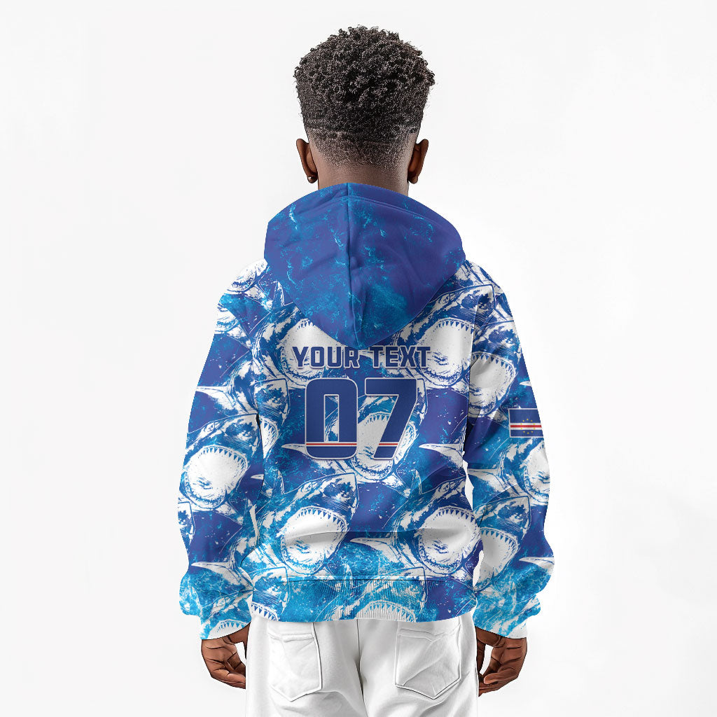Cabo Verde WC2026 Prematch Guernsey Inspired Custom Kid Hoodie Tubaroes Azuis Making History
