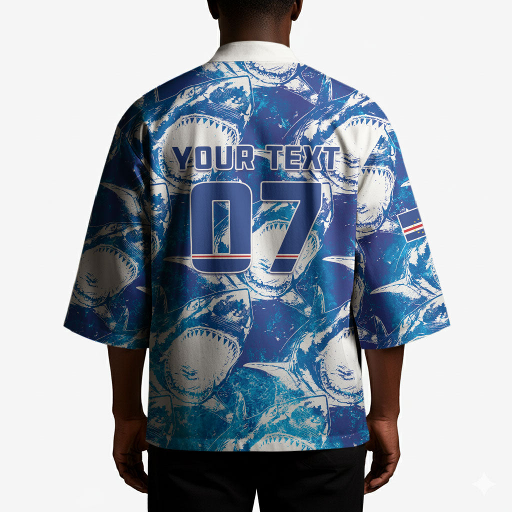 Cabo Verde WC2026 Prematch Guernsey Inspired Custom Kimono Tubaroes Azuis Making History