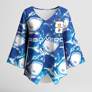 Cabo Verde WC2026 Prematch Guernsey Inspired Custom Kimono Sleeve Blouse Tubaroes Azuis Making History
