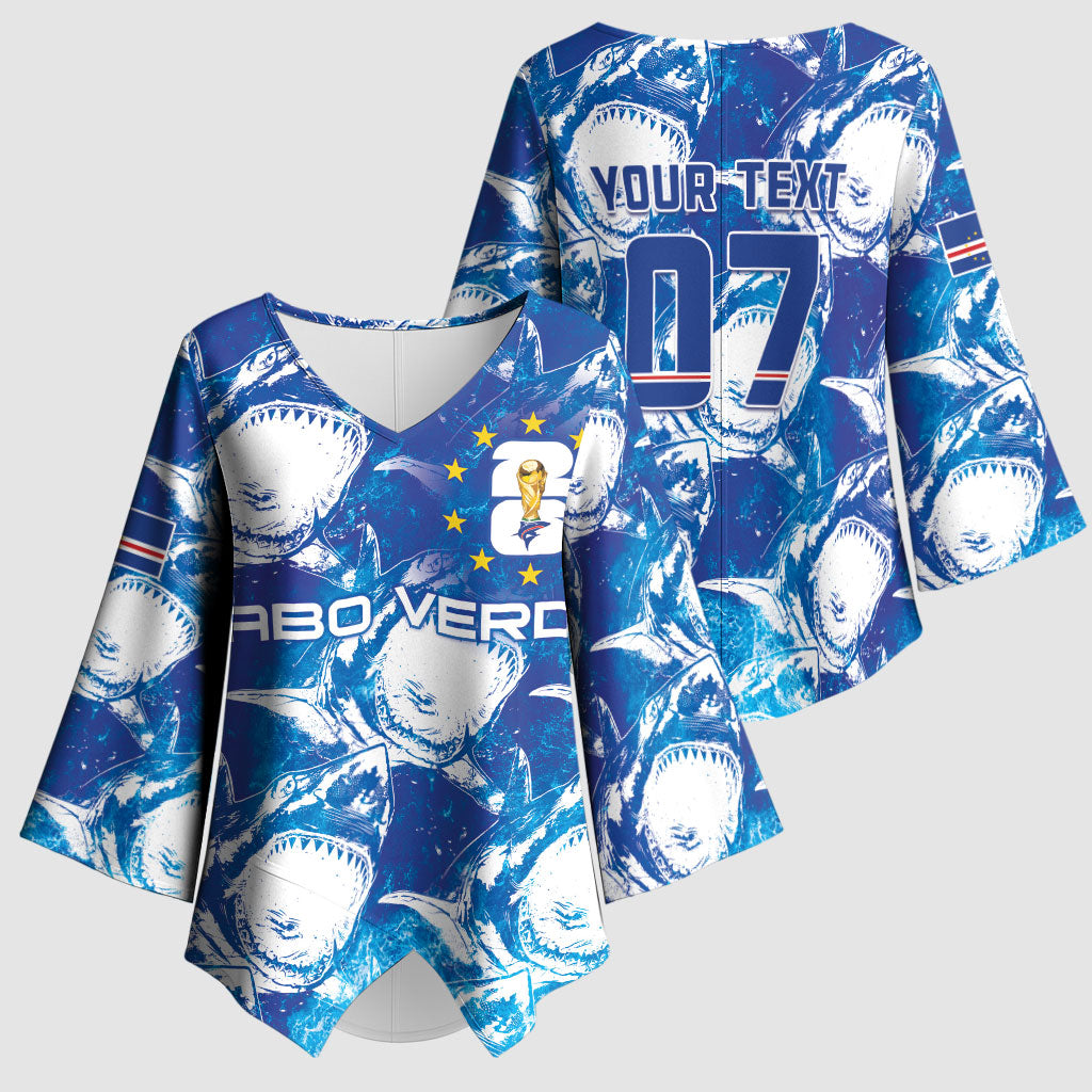 Cabo Verde WC2026 Prematch Guernsey Inspired Custom Kimono Sleeve Blouse Tubaroes Azuis Making History