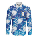 Cabo Verde WC2026 Prematch Guernsey Inspired Custom Long Sleeve Button Shirt Tubaroes Azuis Making History
