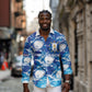 Cabo Verde WC2026 Prematch Guernsey Inspired Custom Long Sleeve Button Shirt Tubaroes Azuis Making History
