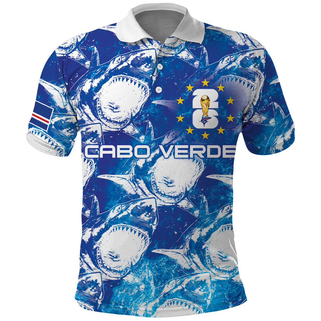 Cabo Verde WC2026 Prematch Guernsey Inspired Custom Polo Shirt Tubaroes Azuis Making History