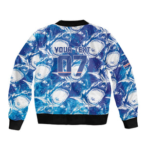 Cabo Verde WC2026 Prematch Guernsey Inspired Custom Sleeve Zip Bomber Jacket Tubaroes Azuis Making History