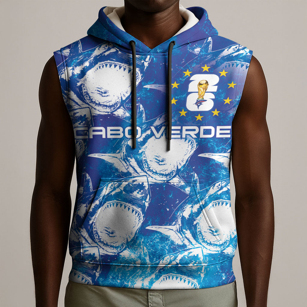 Cabo Verde WC2026 Prematch Guernsey Inspired Custom Sleeveless Hoodie Tubaroes Azuis Making History