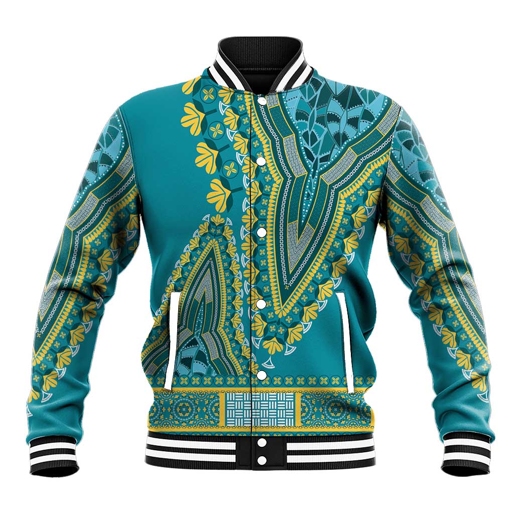 Dashiki Baseball Jacket Luxury Afro - Teal LT7