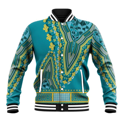 Dashiki Baseball Jacket Luxury Afro - Teal LT7