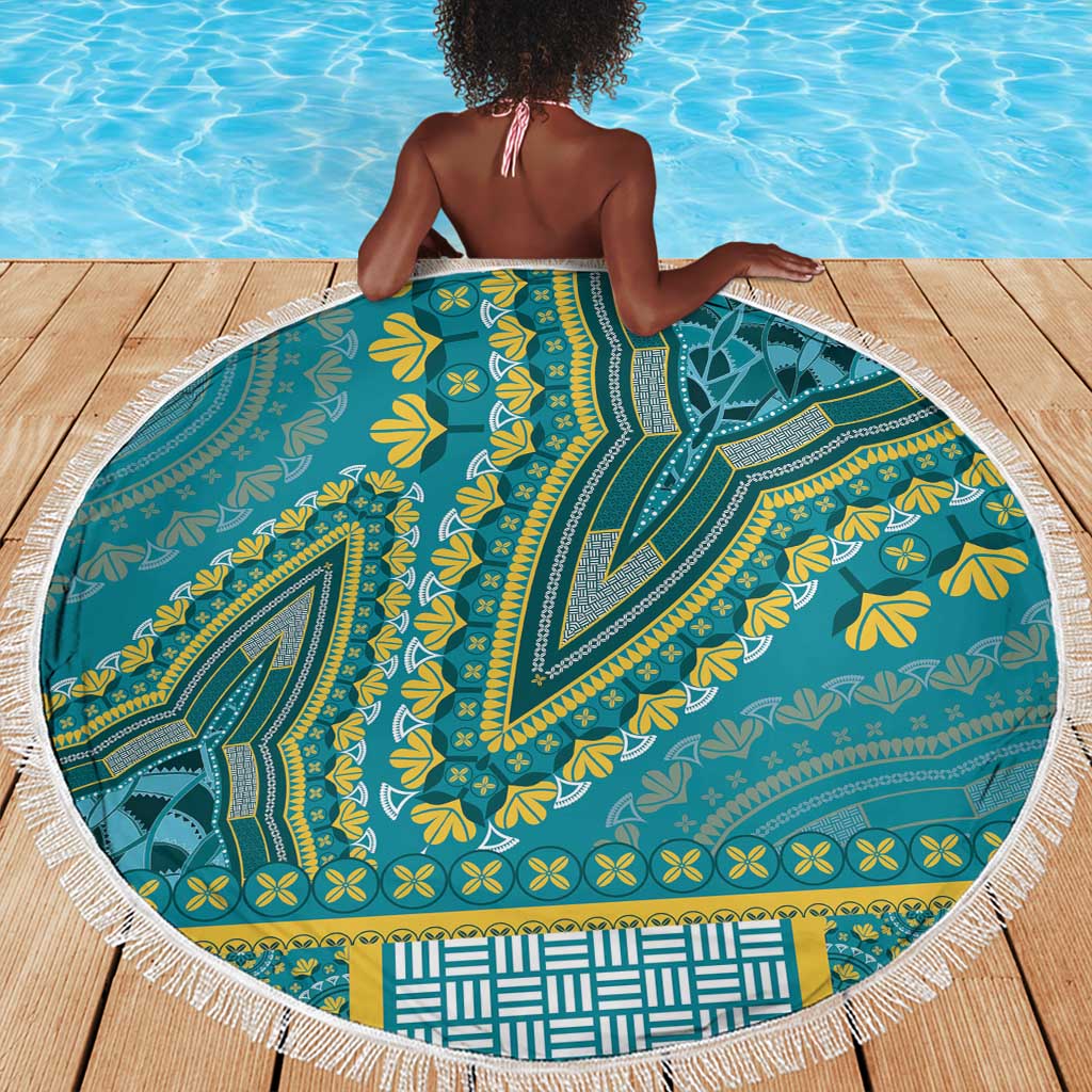 Dashiki Beach Blanket Luxury Afro - Teal