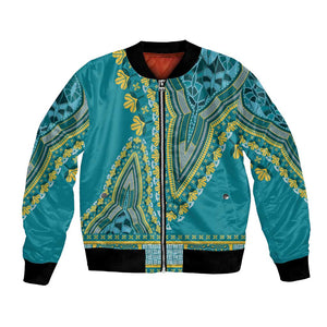 Dashiki Bomber Jacket Luxury Afro - Teal